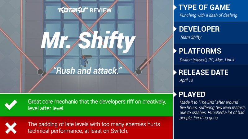Illustration for article titled Mr. Shifty: The Kotaku Review